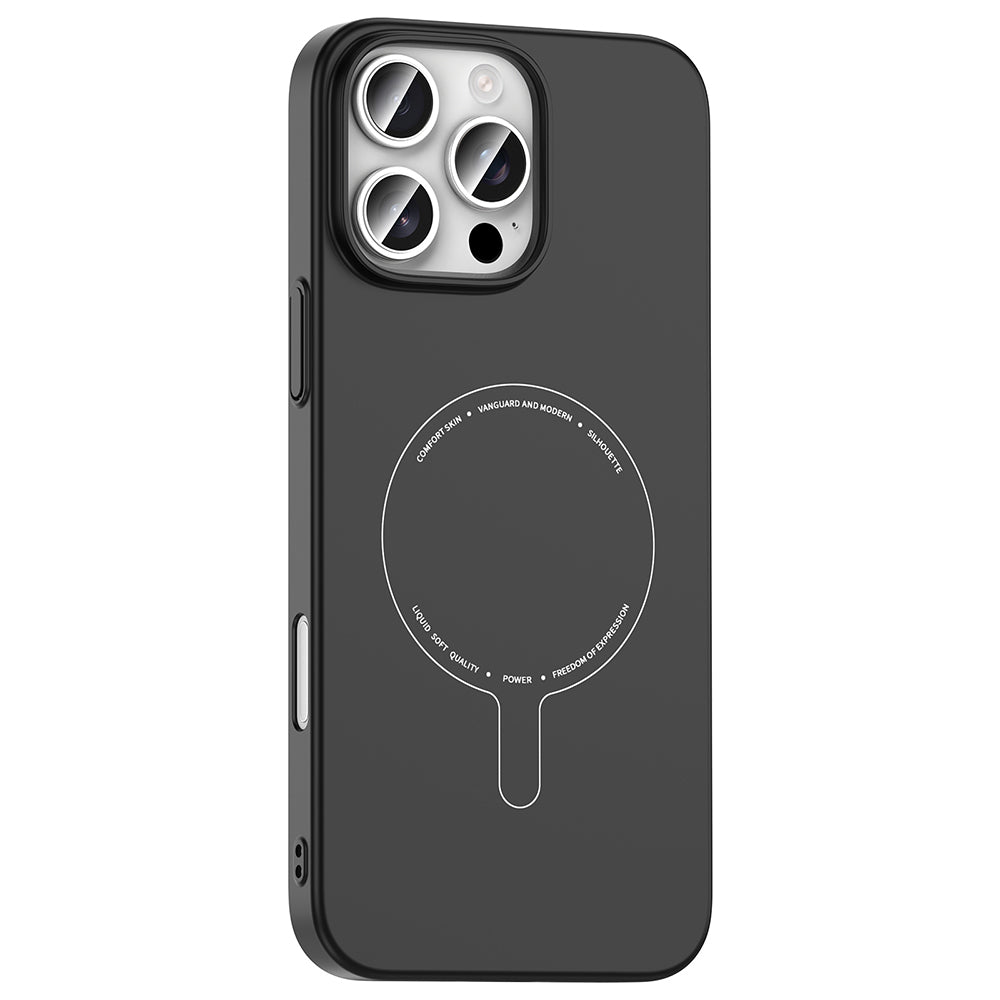 iPhone 16 Pro Max Kılıf M-Safe Şarj Özellikli Kamera Korumalı MNC Elio Sert PC Kapak - Turuncu