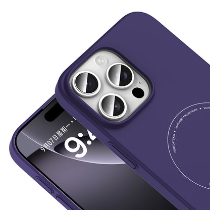 iPhone 16 Pro Max Kılıf M-Safe Şarj Özellikli Kamera Korumalı MNC Elio Sert PC Kapak - Derin Mor