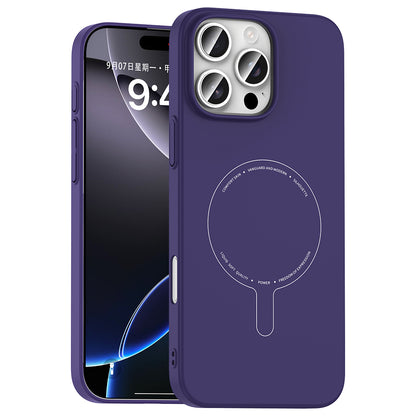 iPhone 16 Pro Max Kılıf M-Safe Şarj Özellikli Kamera Korumalı MNC Elio Sert PC Kapak - Derin Mor