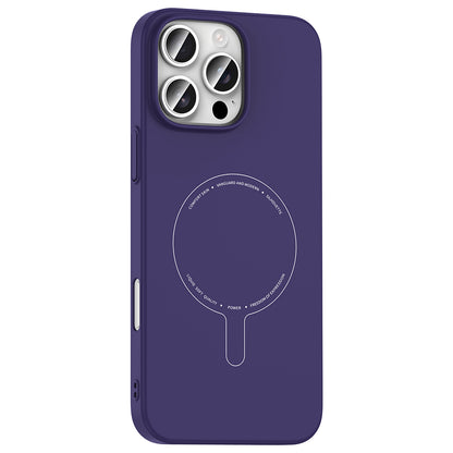 iPhone 16 Pro Max Kılıf M-Safe Şarj Özellikli Kamera Korumalı MNC Elio Sert PC Kapak - Derin Mor
