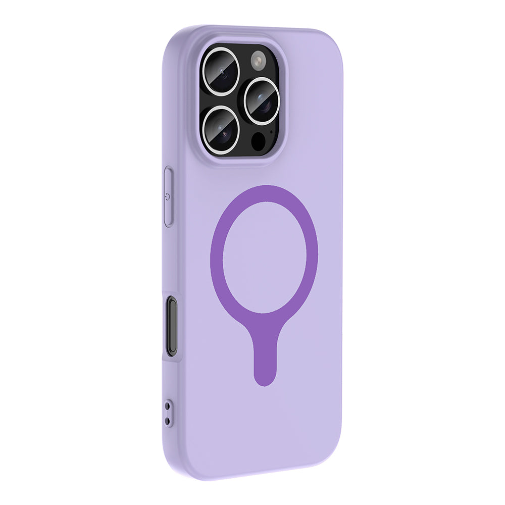 iPhone 16 Pro Max Kılıf M-Safe Şarj Özellikli MNC Aris Silikon Kapak - Lila