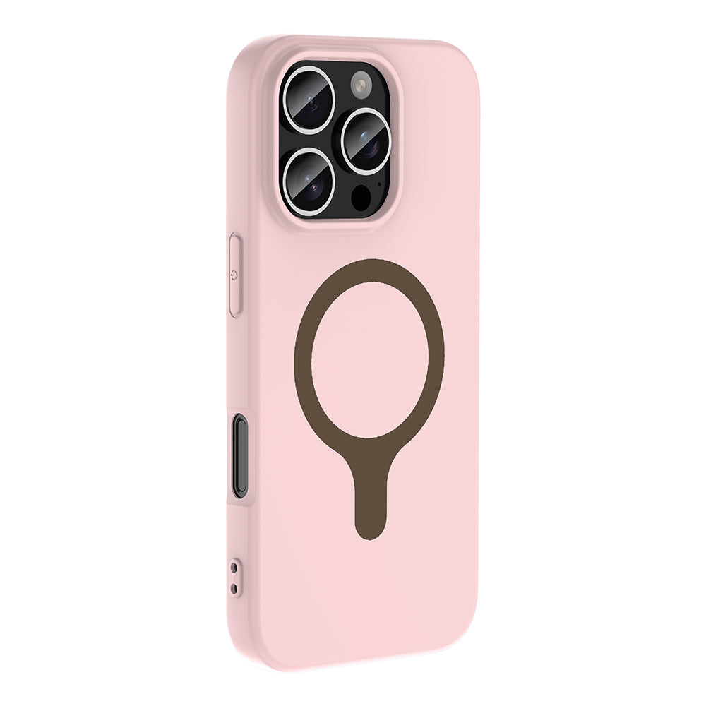 iPhone 16 Pro Max Kılıf M-Safe Şarj Özellikli MNC Aris Silikon Kapak - Açık Pembe