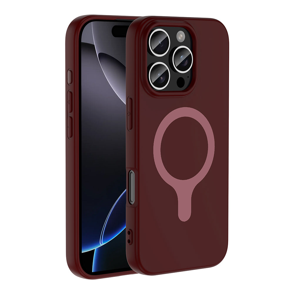 iPhone 16 Pro Max Kılıf M-Safe Şarj Özellikli MNC Aris Silikon Kapak - Mürdüm