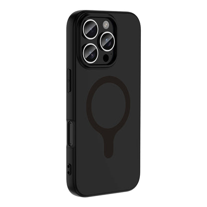 iPhone 16 Pro Max Kılıf M-Safe Şarj Özellikli MNC Aris Silikon Kapak - Siyah