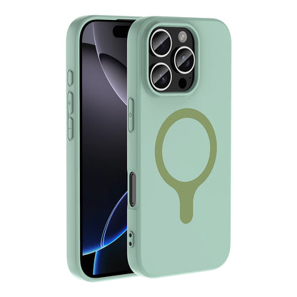 iPhone 16 Pro Max Kılıf M-Safe Şarj Özellikli MNC Aris Silikon Kapak - Turkuaz