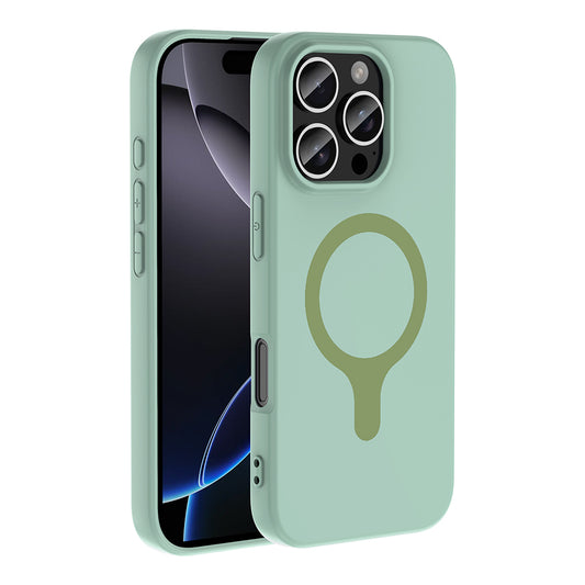 iPhone 16 Pro Max Kılıf M-Safe Şarj Özellikli MNC Aris Silikon Kapak - Turkuaz