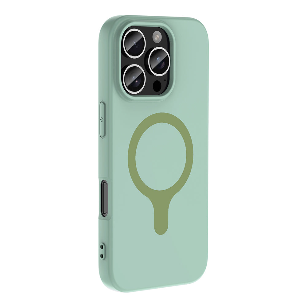 iPhone 16 Pro Max Kılıf M-Safe Şarj Özellikli MNC Aris Silikon Kapak - Turkuaz