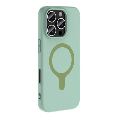 iPhone 16 Pro Max Kılıf M-Safe Şarj Özellikli MNC Aris Silikon Kapak - Turkuaz