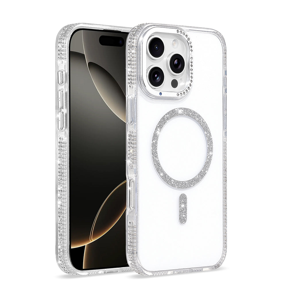 iPhone 16 Pro Max Kılıf M-safe Şarj Özellikli MNC Tera Silikon Kapak - Şeffaf