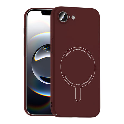 iPhone 16E Kılıf M-Safe Şarj Özellikli Kamera Korumalı MNC Elio Sert PC Kapak - Bordo