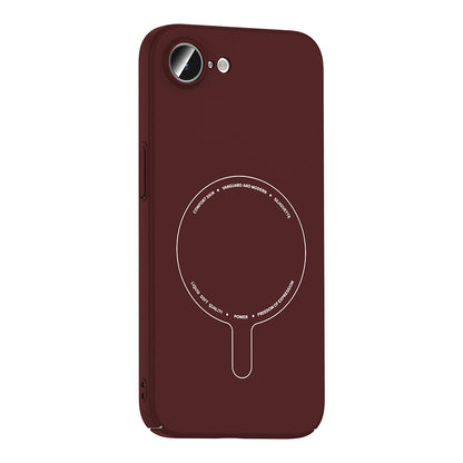iPhone 16E Kılıf M-Safe Şarj Özellikli Kamera Korumalı MNC Elio Sert PC Kapak - Bordo