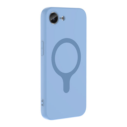iPhone 16E Kılıf M-Safe Şarj Özellikli MNC Aris Silikon Kapak - Baby Blue