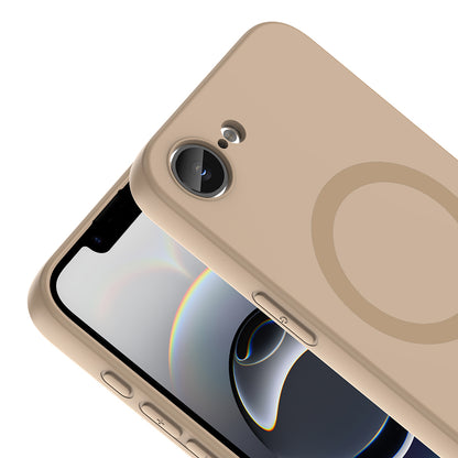 iPhone 16E Kılıf M-Safe Şarj Özellikli MNC Aris Silikon Kapak - Koyu Pembe