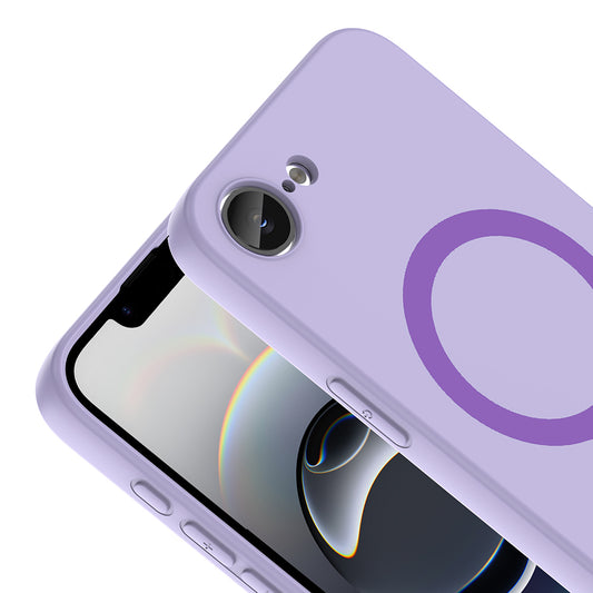 iPhone 16E Kılıf M-Safe Şarj Özellikli MNC Aris Silikon Kapak - Lila