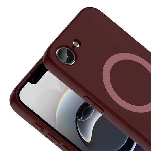 iPhone 16E Kılıf M-Safe Şarj Özellikli MNC Aris Silikon Kapak - Mürdüm