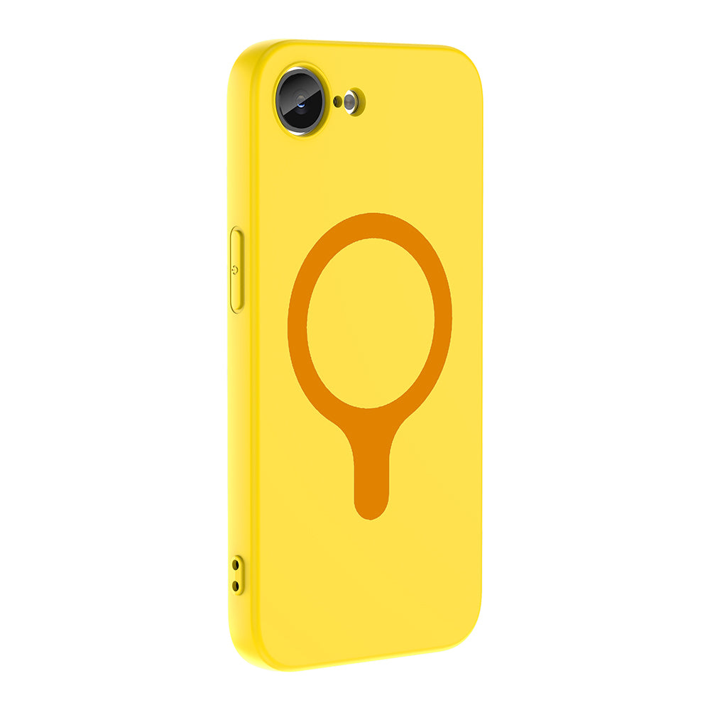 iPhone 16E Kılıf M-Safe Şarj Özellikli MNC Aris Silikon Kapak - Sarı