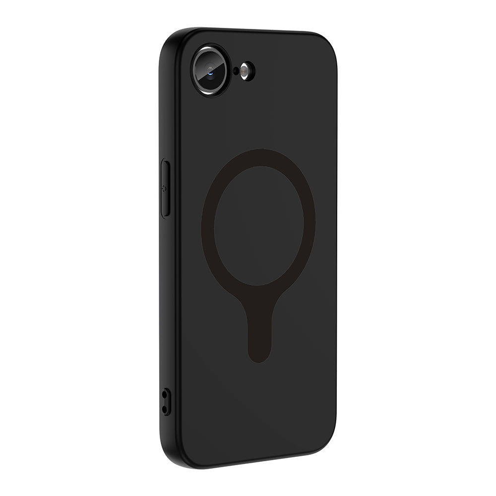 iPhone 16E Kılıf M-Safe Şarj Özellikli MNC Aris Silikon Kapak - Siyah