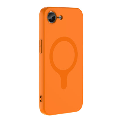 iPhone 16E Kılıf M-Safe Şarj Özellikli MNC Aris Silikon Kapak - Turuncu