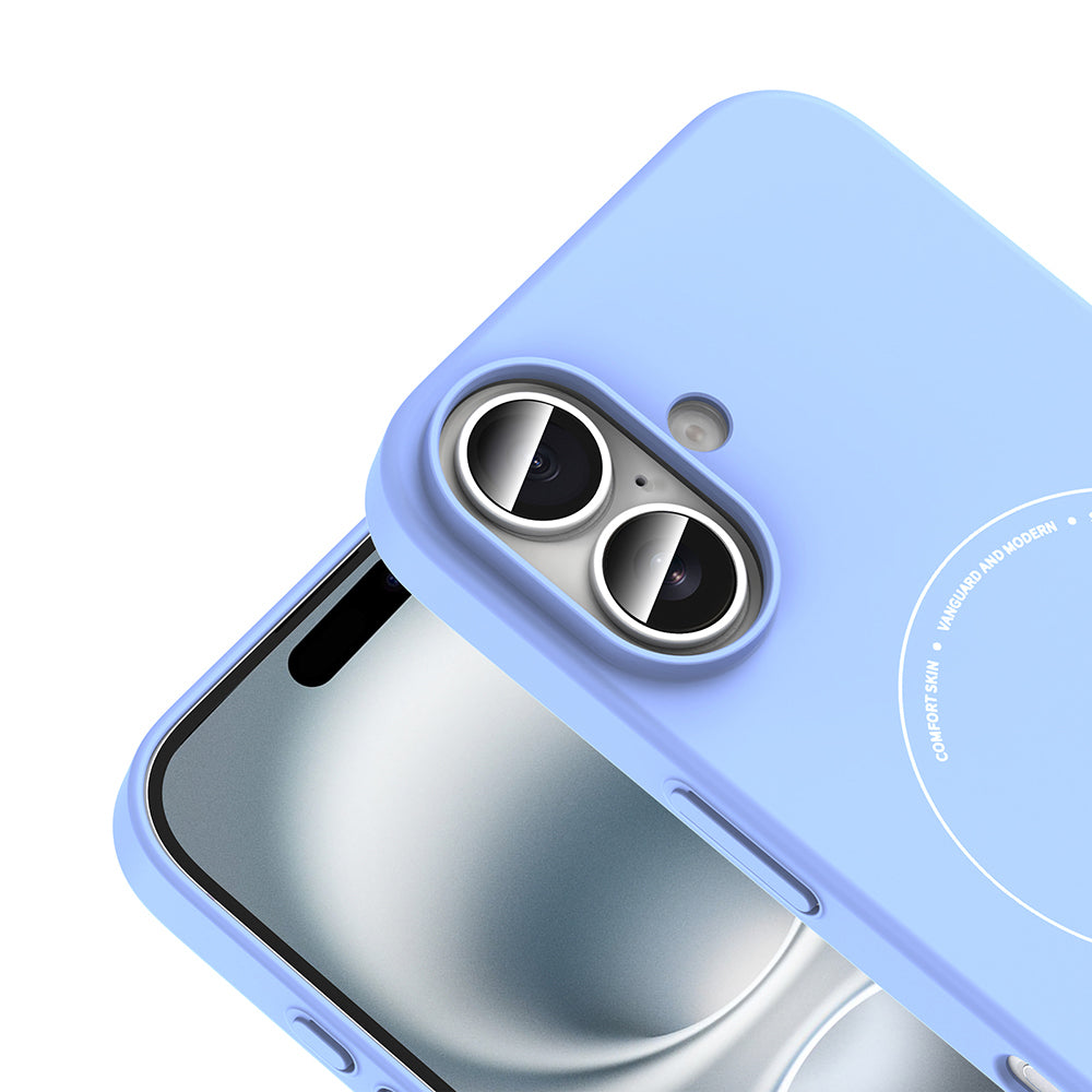 iPhone 17 Kılıf M-Safe Şarj Özellikli Kamera Korumalı MNC Elio Sert PC Kapak - Açık Mavi