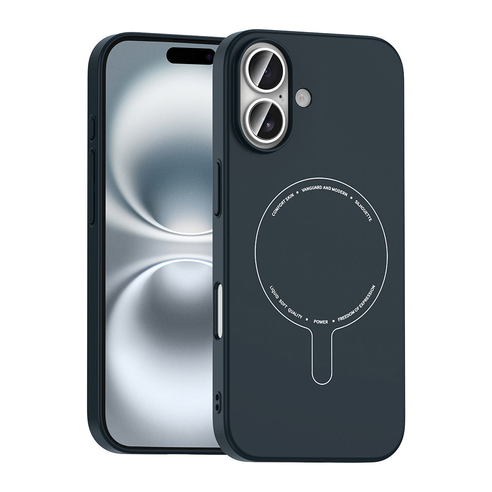 iPhone 17 Kılıf M-Safe Şarj Özellikli Kamera Korumalı MNC Elio Sert PC Kapak - Lacivert