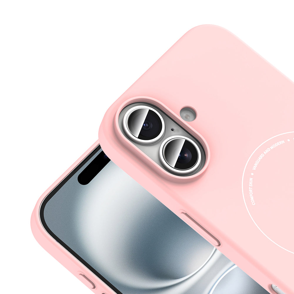 iPhone 17 Kılıf M-Safe Şarj Özellikli Kamera Korumalı MNC Elio Sert PC Kapak - Açık Pembe