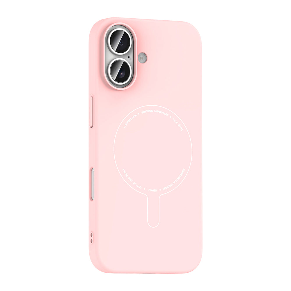iPhone 17 Kılıf M-Safe Şarj Özellikli Kamera Korumalı MNC Elio Sert PC Kapak - Açık Pembe