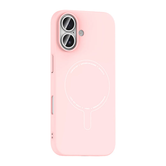 iPhone 17 Kılıf M-Safe Şarj Özellikli Kamera Korumalı MNC Elio Sert PC Kapak - Açık Pembe