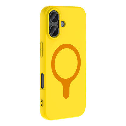 iPhone 17 Kılıf M-Safe Şarj Özellikli MNC Aris Silikon Kapak - Sarı