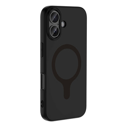 iPhone 17 Kılıf M-Safe Şarj Özellikli MNC Aris Silikon Kapak - Siyah