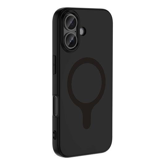 iPhone 17 Kılıf M-Safe Şarj Özellikli MNC Aris Silikon Kapak - Siyah