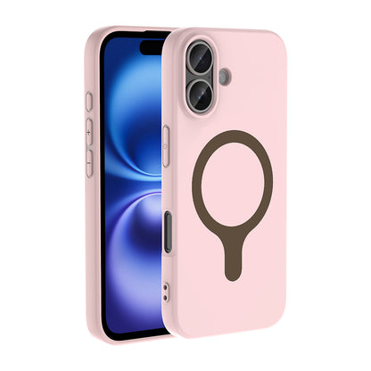 iPhone 17 Kılıf M-Safe Şarj Özellikli MNC Aris Silikon Kapak - Açık Pembe