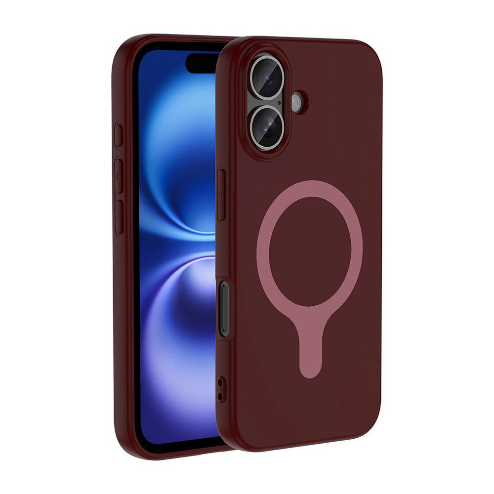 iPhone 17 Kılıf M-Safe Şarj Özellikli MNC Aris Silikon Kapak - Mürdüm