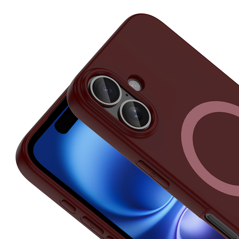 iPhone 17 Kılıf M-Safe Şarj Özellikli MNC Aris Silikon Kapak - Mürdüm