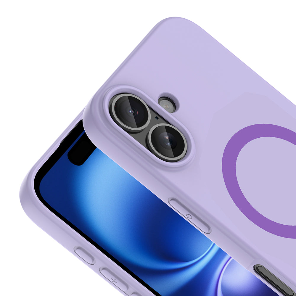 iPhone 17 Kılıf M-Safe Şarj Özellikli MNC Aris Silikon Kapak - Lila