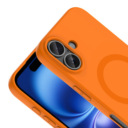 iPhone 17 Kılıf M-Safe Şarj Özellikli MNC Aris Silikon Kapak - Turuncu