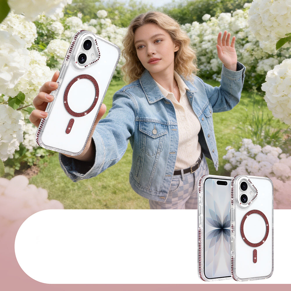 iPhone 17 Kılıf M-safe Şarj Özellikli MNC Tera Silikon Kapak - Mürdüm