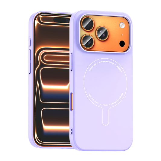 iPhone 17 Pro Kılıf M-Safe Şarj Özellikli Kamera Korumalı MNC Elio Sert PC Kapak - Lila