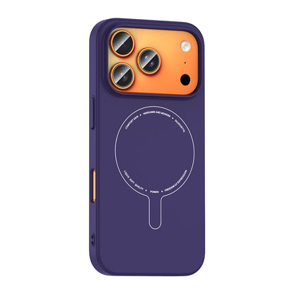 iPhone 17 Pro Kılıf M-Safe Şarj Özellikli Kamera Korumalı MNC Elio Sert PC Kapak - Derin Mor