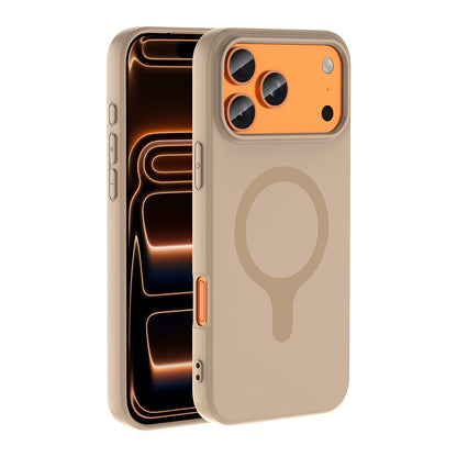 iPhone 17 Pro Kılıf M-Safe Şarj Özellikli MNC Aris Silikon Kapak - Saks Mavi