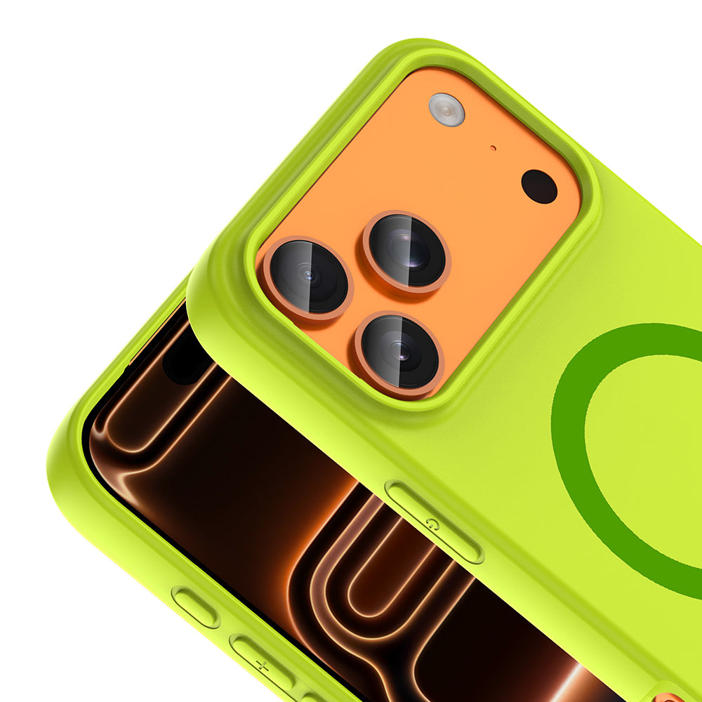 iPhone 17 Pro Kılıf M-Safe Şarj Özellikli MNC Aris Silikon Kapak - Yeşil