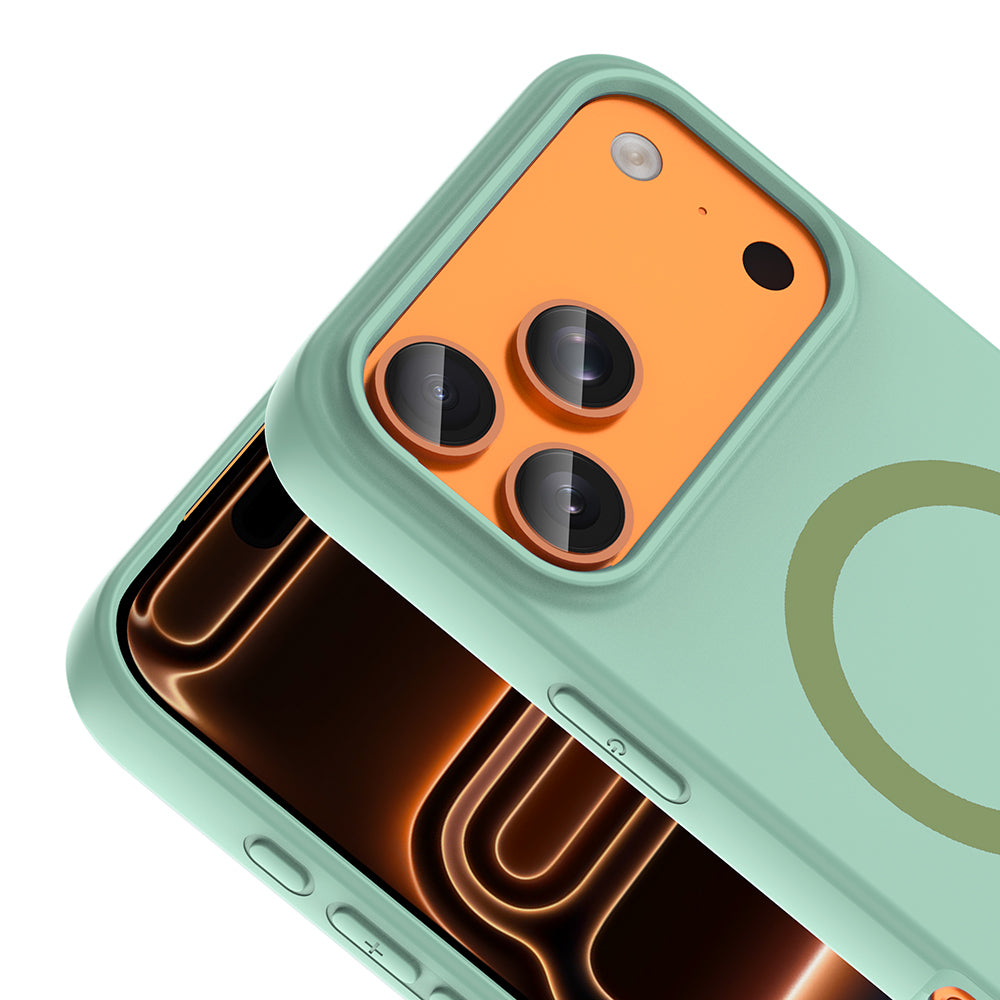 iPhone 17 Pro Kılıf M-Safe Şarj Özellikli MNC Aris Silikon Kapak - Turkuaz