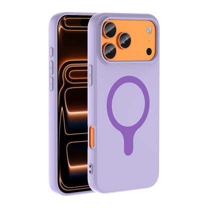iPhone 17 Pro Kılıf M-Safe Şarj Özellikli MNC Aris Silikon Kapak - Lila