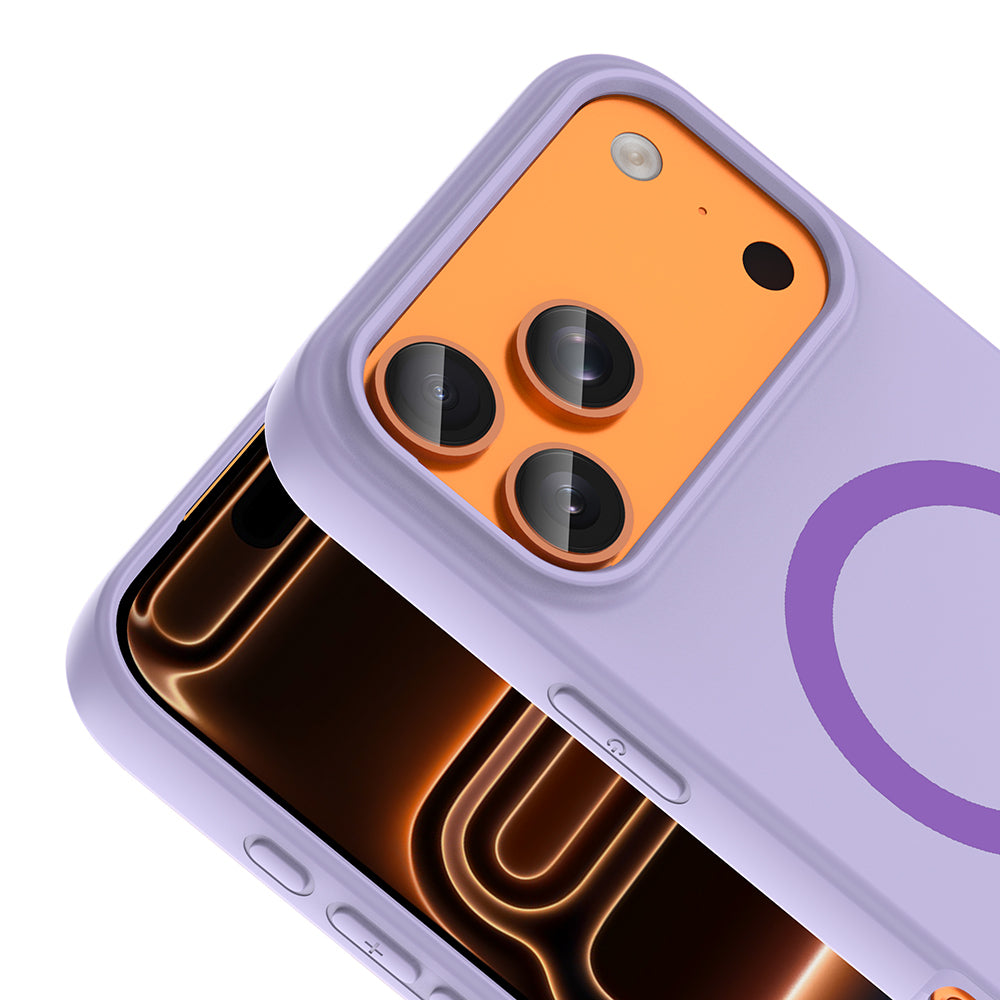 iPhone 17 Pro Kılıf M-Safe Şarj Özellikli MNC Aris Silikon Kapak - Lila