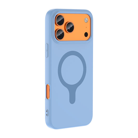 iPhone 17 Pro Kılıf M-Safe Şarj Özellikli MNC Aris Silikon Kapak - Baby Blue