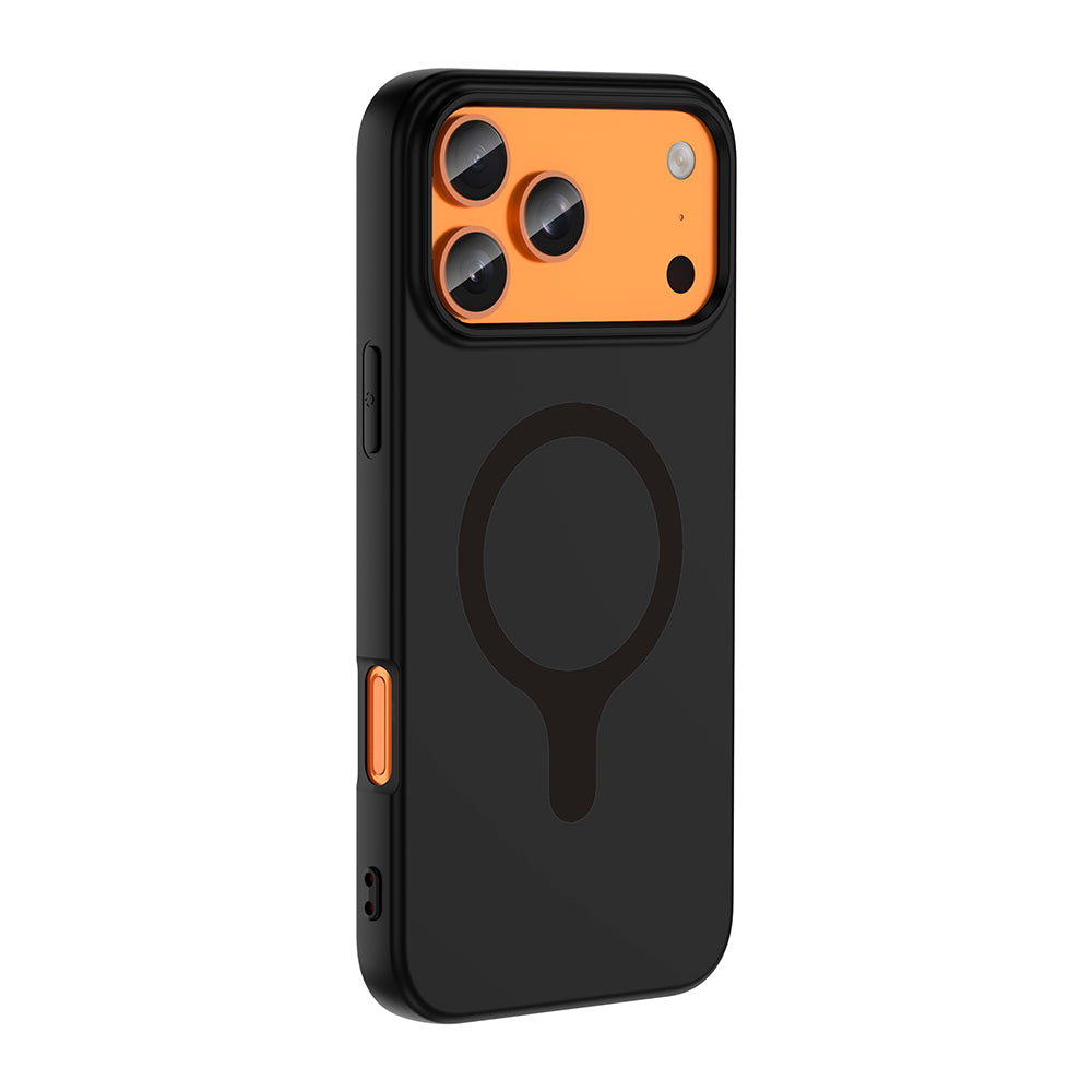 iPhone 17 Pro Kılıf M-Safe Şarj Özellikli MNC Aris Silikon Kapak - Siyah