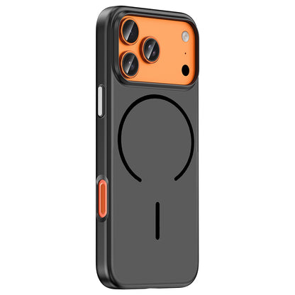 iPhone 17 Pro Kılıf M-Safe Şarj Özellikli MNC Lora PC Kapak - Gümüş
