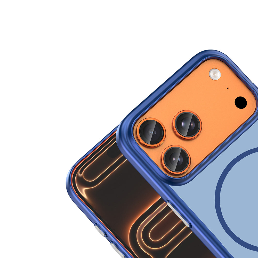 iPhone 17 Pro Kılıf M-Safe Şarj Özellikli MNC Lora PC Kapak - Lacivert