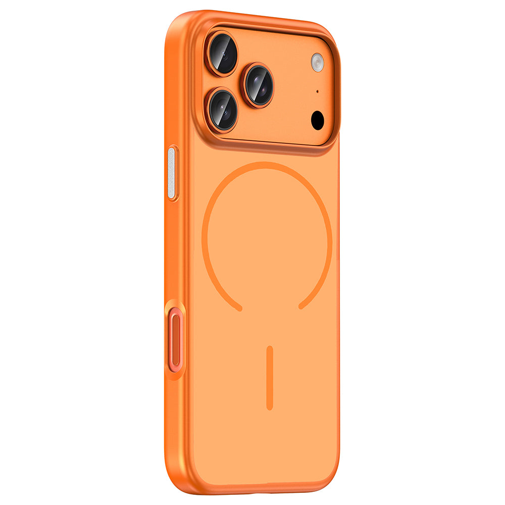 iPhone 17 Pro Kılıf M-Safe Şarj Özellikli MNC Lora PC Kapak - Turuncu