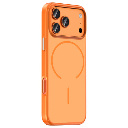 iPhone 17 Pro Kılıf M-Safe Şarj Özellikli MNC Lora PC Kapak - Turuncu