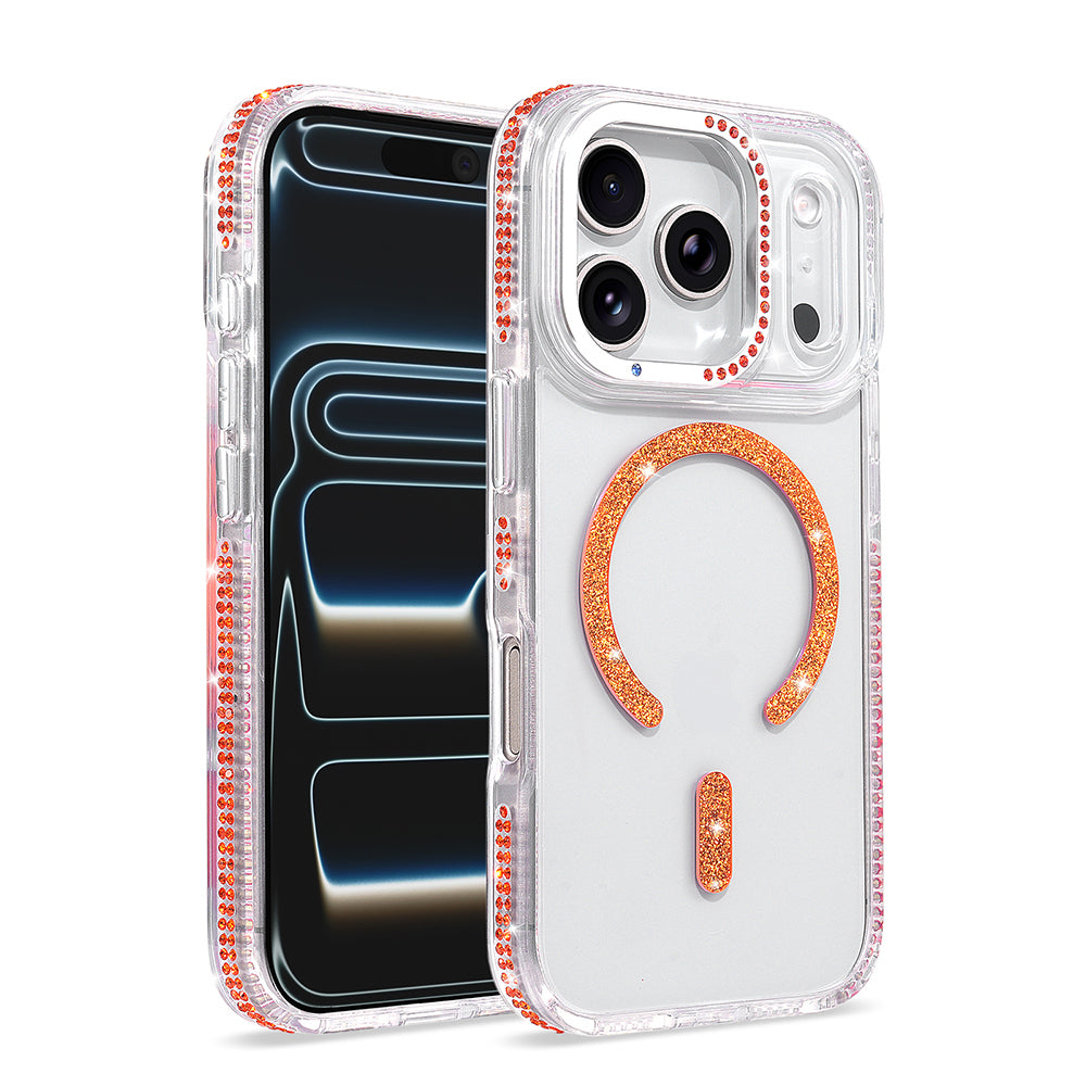 iPhone 17 Pro Kılıf M-safe Şarj Özellikli MNC Tera Silikon Kapak - Turuncu